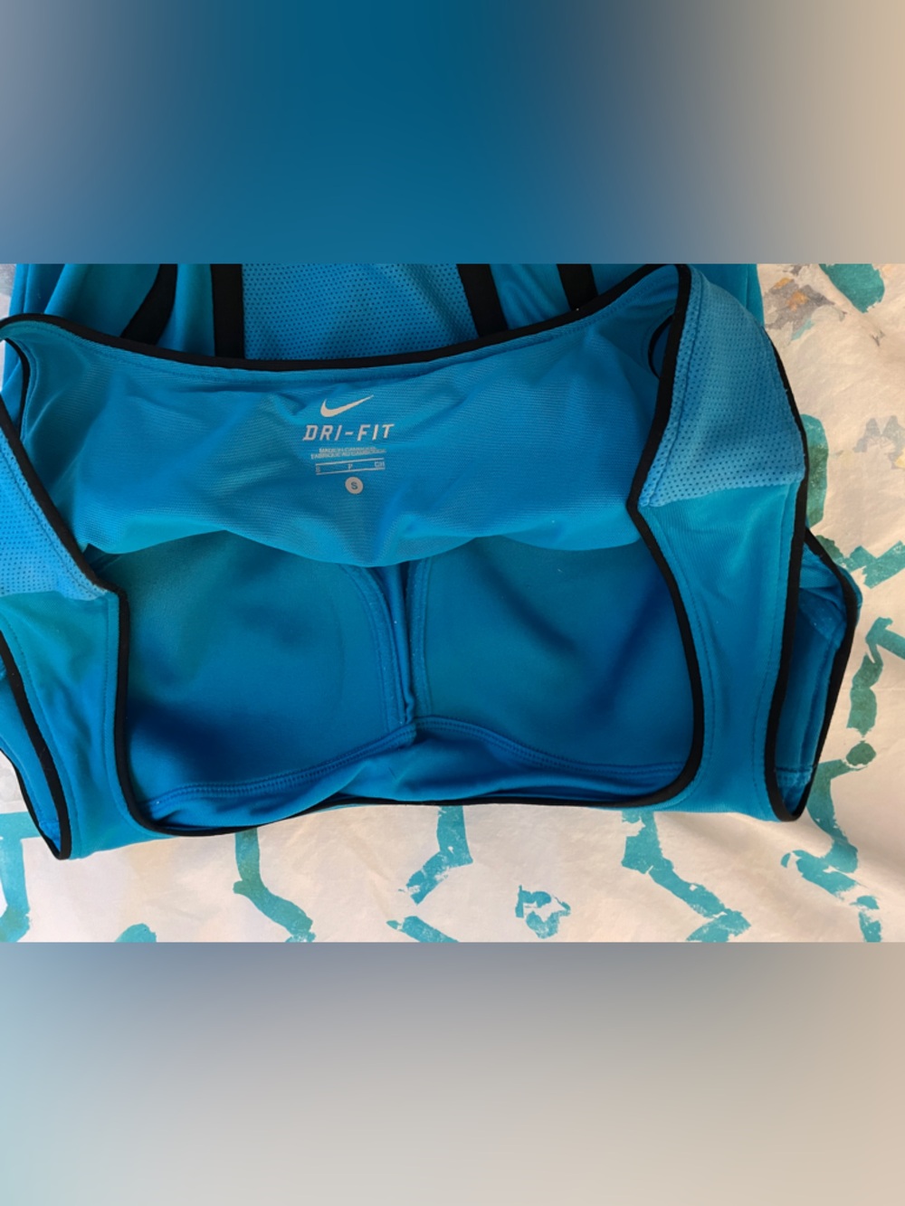 Nike Dry fit Teal Blue Athletic Tennis Golf  Dress with Black Waistband Sz S - Picture 10 of 16